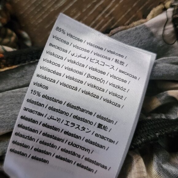 Farm Rio Black Flowerful Garden Jersey Blouse Womens S Mesh Floral Boho Chic - Picture 6 of 8